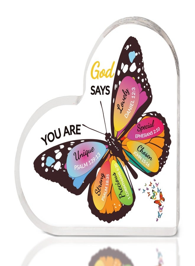 Chambom Christian Gifts for Women - Butterfly Inspirational Gifts Religious Gifts Acrylic Spiritual Gifts for Women Men Friends Mom Sister Christmas Gifts Faith Gifts Birthday Gifts Christian Home Decoration - Image 1